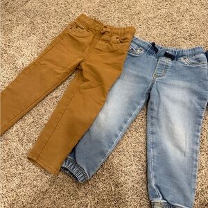Kids Brown and Blue Jeans